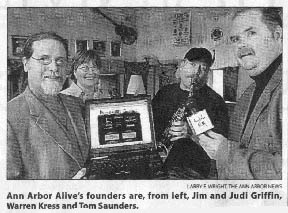 Ann Arbor Alive's founders are, from left, Jim and Judi Griffin, Warren Kress, and Tom Saunders